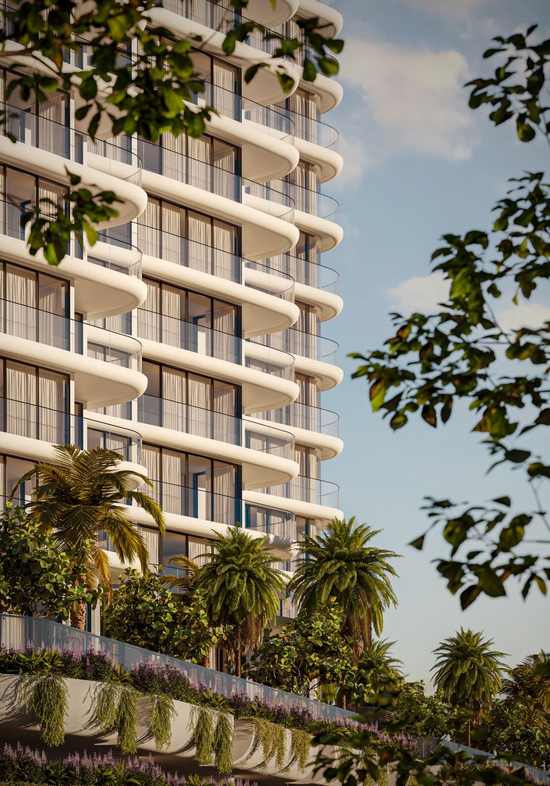 Close-Up Detail of Luxury Condominium Facade