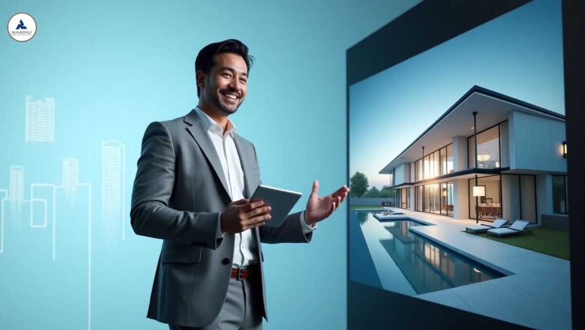 3D rendered home for real estate marketing