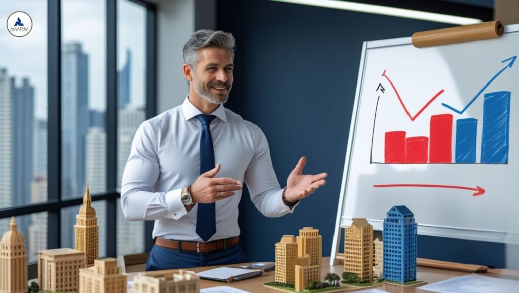 Comparison of traditional real estate sales methods like print ads and site visits with modern digital marketing tools such as 3D renderings and virtual tours